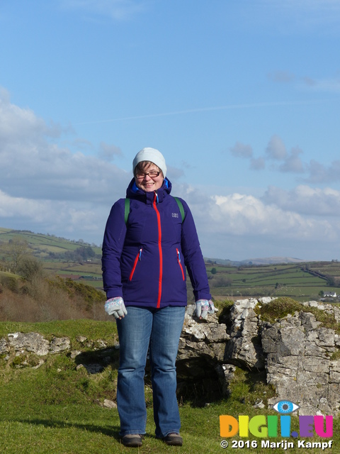 FZ025946 Jenni at Carreg Cennen Castle